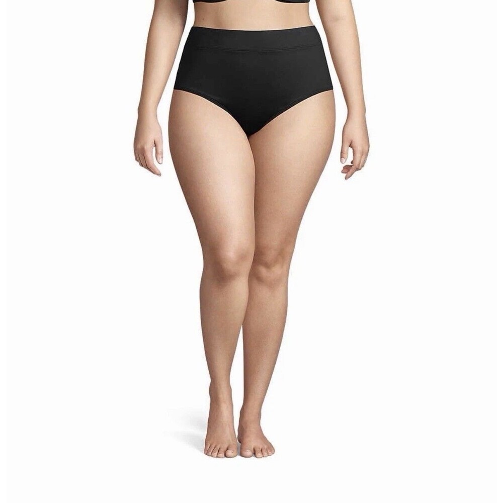 Lands End Bikini Bottom Black Plus Size 22W